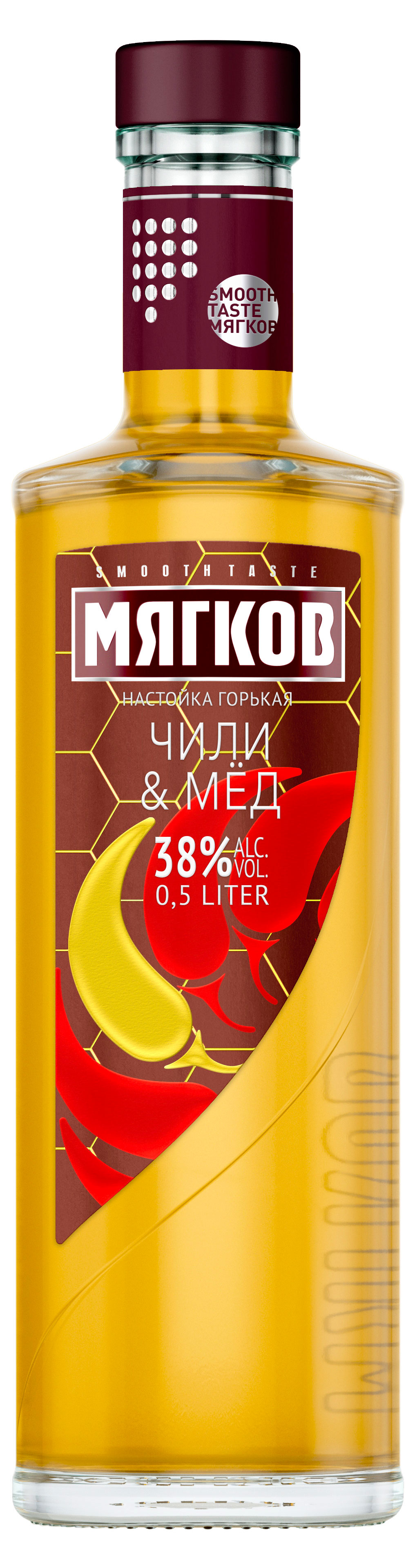 Настойка «Мягков» Чили&Мед горькая Россия, 0,5 л