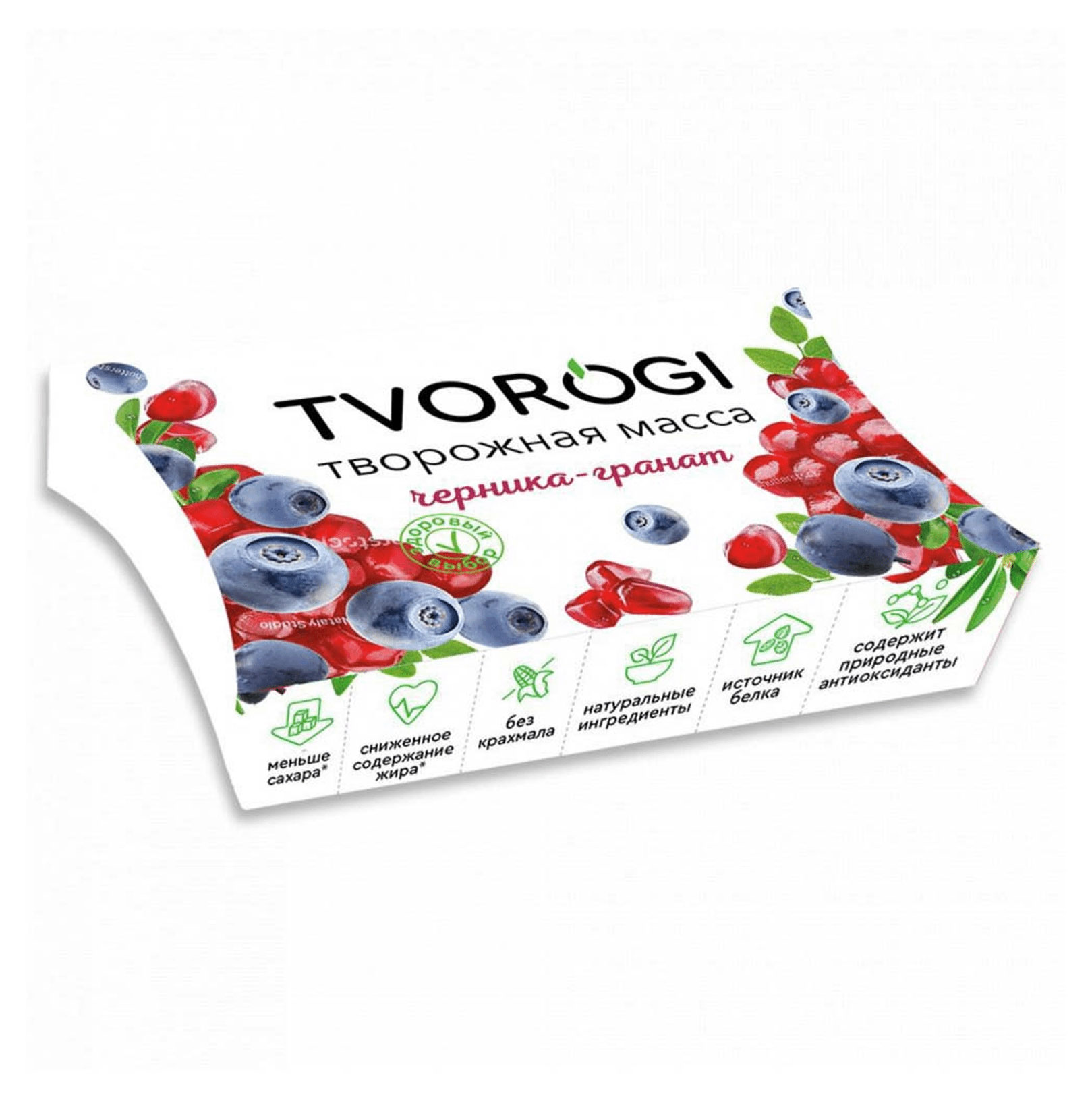 Tvorogi | Масса творожная Tvorogi черника-гранат 3,5% БЗМЖ, 170 г