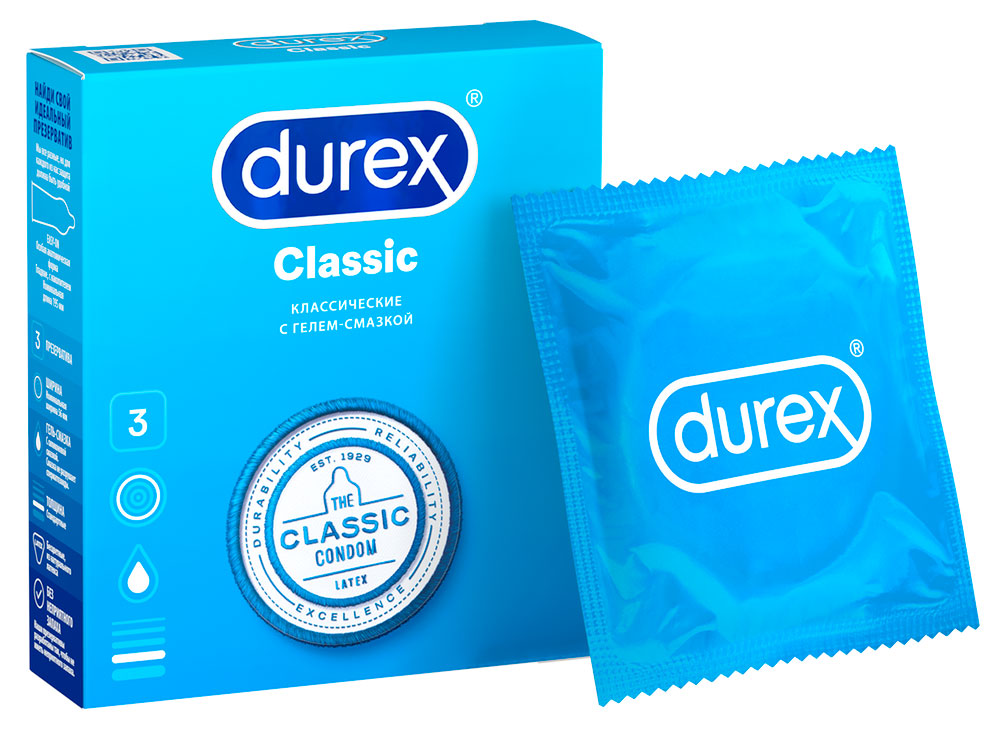 Презервативы Durex Classic классические, 3 шт