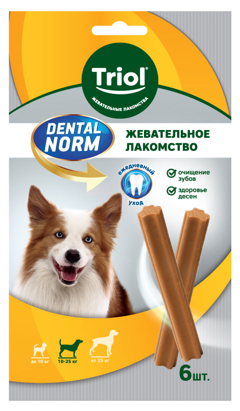 Лакомство для собак Triol Dental norm палочки жевательные 6 шт, 150 г