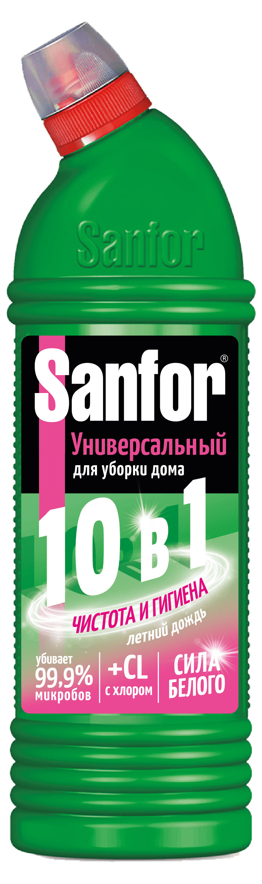 Sanfor | Гель дезинфицирующий Sanfor Летний дождь универсальный 10в1, 1 л