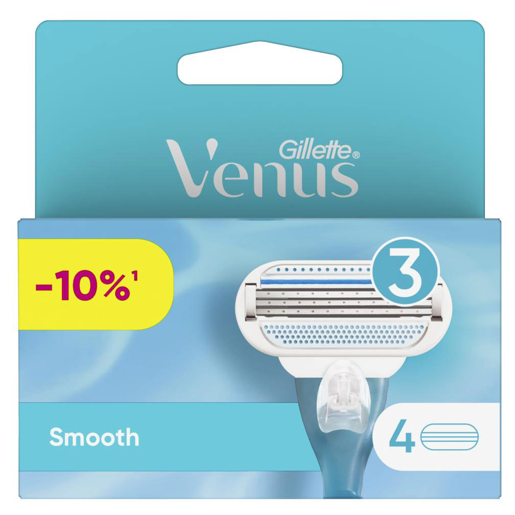 Venus | Сменные кассеты для бритья Venus Smooth, 4 шт