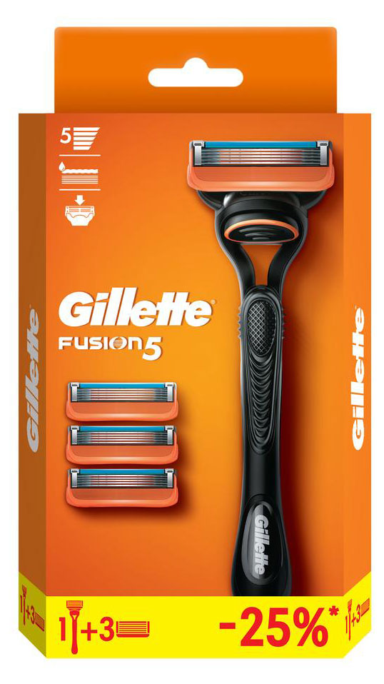 Бритва мужская Gillette Fusion5 с 3 сменными кассетами