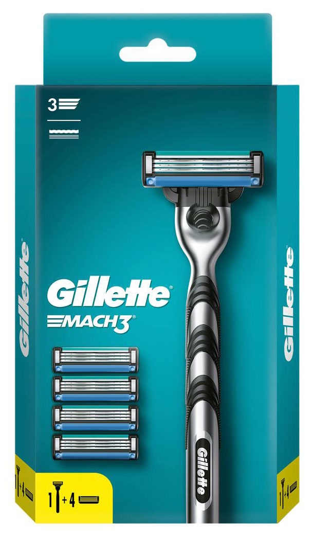 Бритва мужская Gillette Mach3 с 5 сменными кассетами c символикой UEFA Champions League