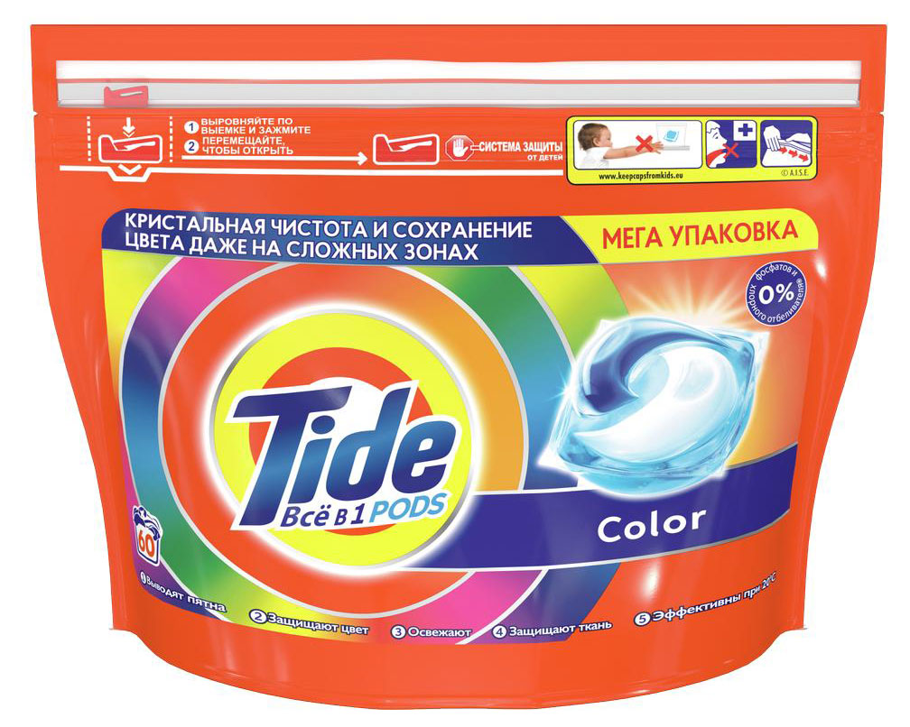 Капсулы для стирки Tide PODs Всё-в-1, 60 шт