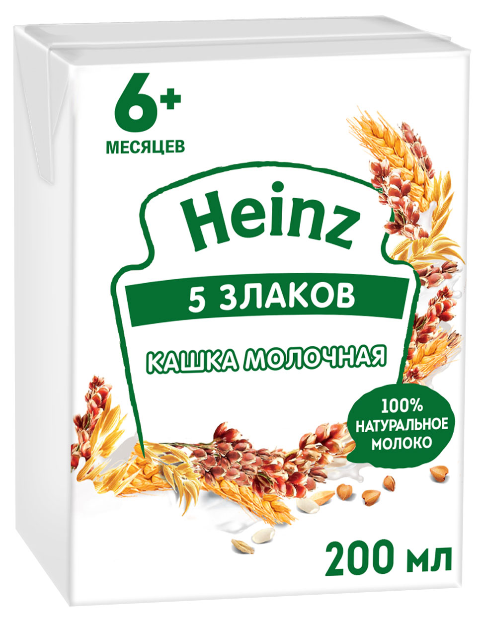Каша молочная Heinz 5 злаков с 6 мес., 200 мл