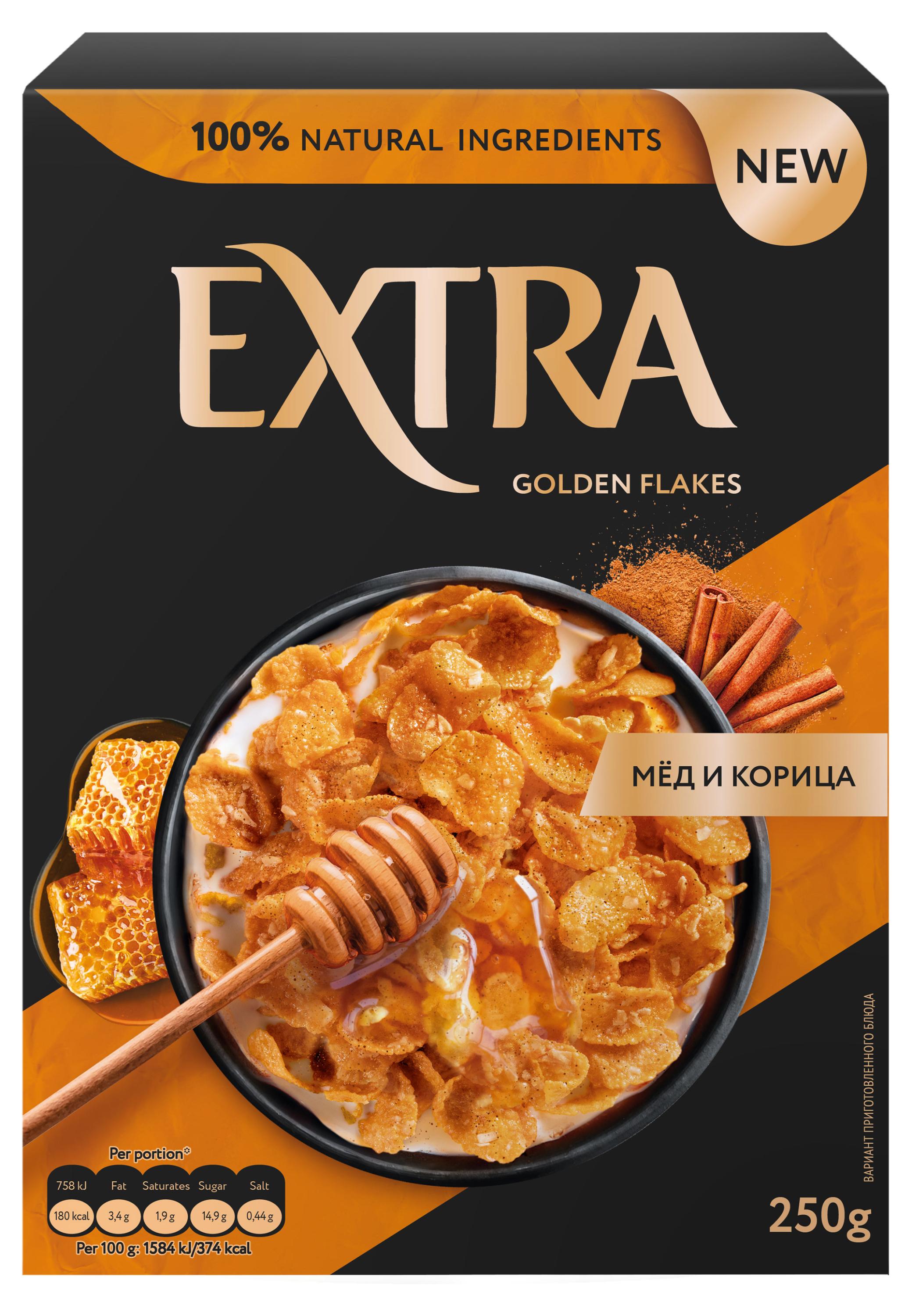 Extra | Хлопья Extra Golden с корицей и медом, 250 г