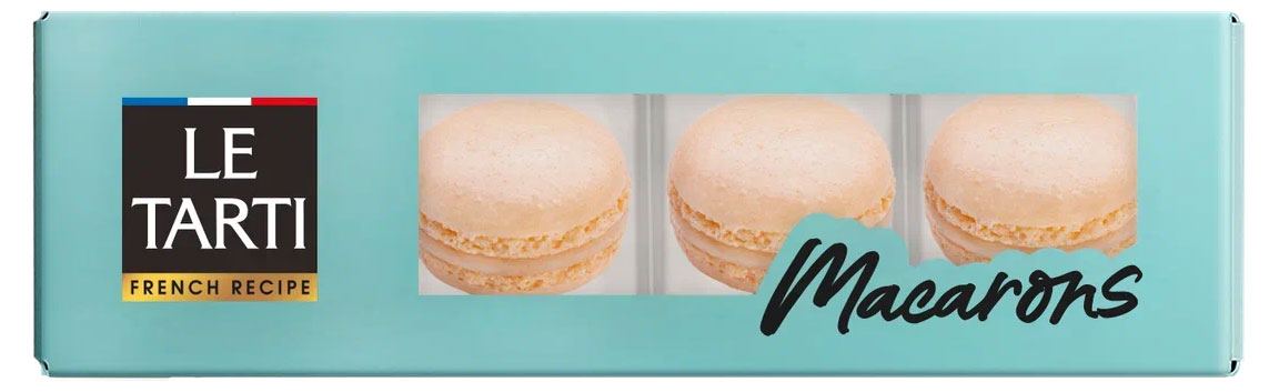 Пирожное миндальное Le Tarti Macarons кокос без глютена 4 шт, 48 г