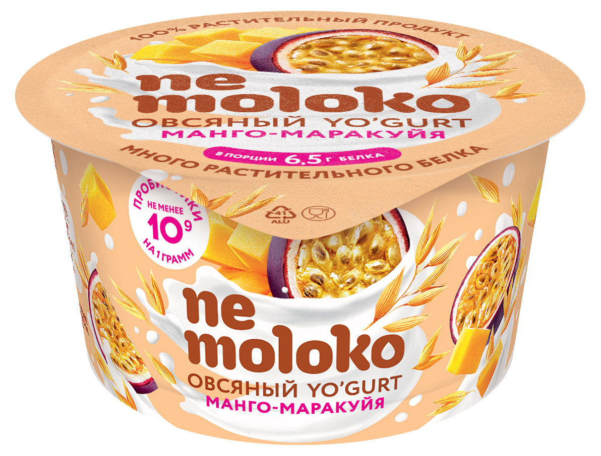 Продукт овсяный Nemoloko манго маракуйя для детей старше 3х лет 5%, 130 г