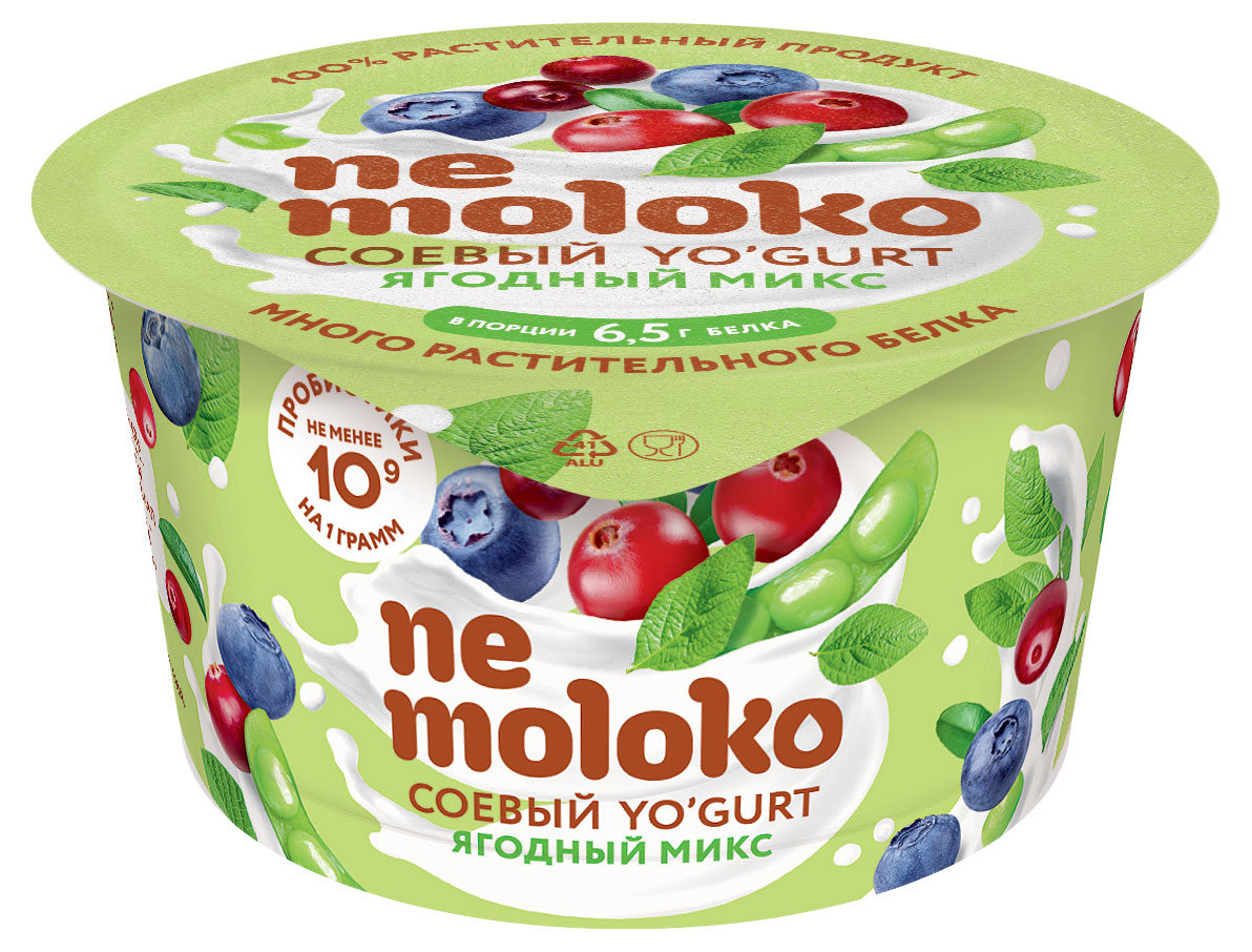 Продукт соевый Nemoloko ягодный микс 5%, 130 г