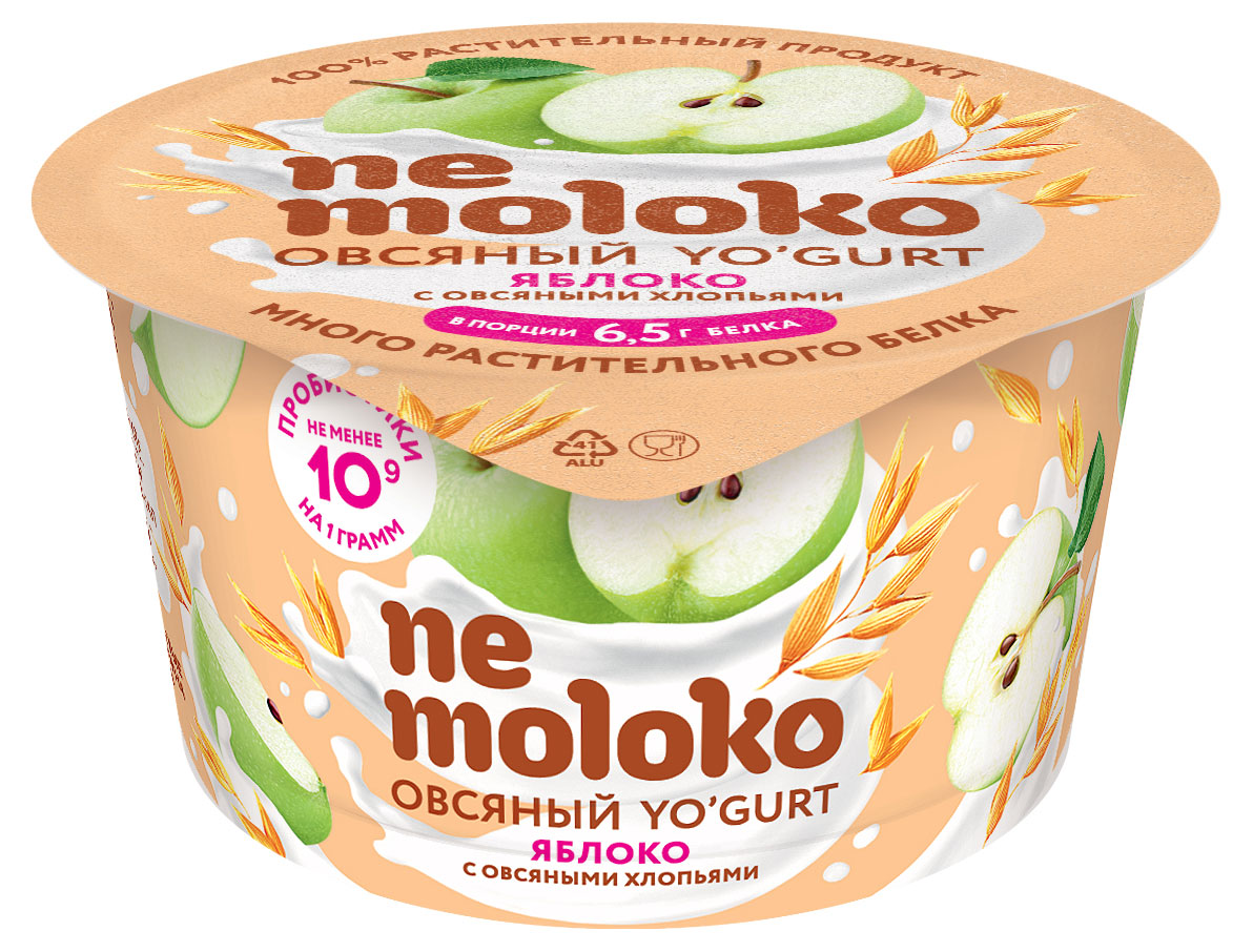 Продукт овсяный Nemoloko яблоко овсяные хлопья 5%, 130 г