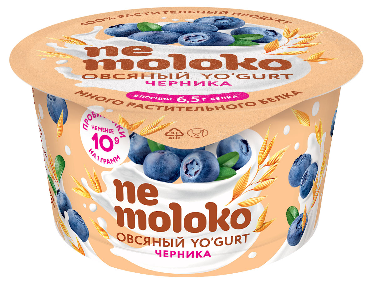 Продукт овсяный Nemoloko с черникой для детей старше 3х лет 5%, 130 г