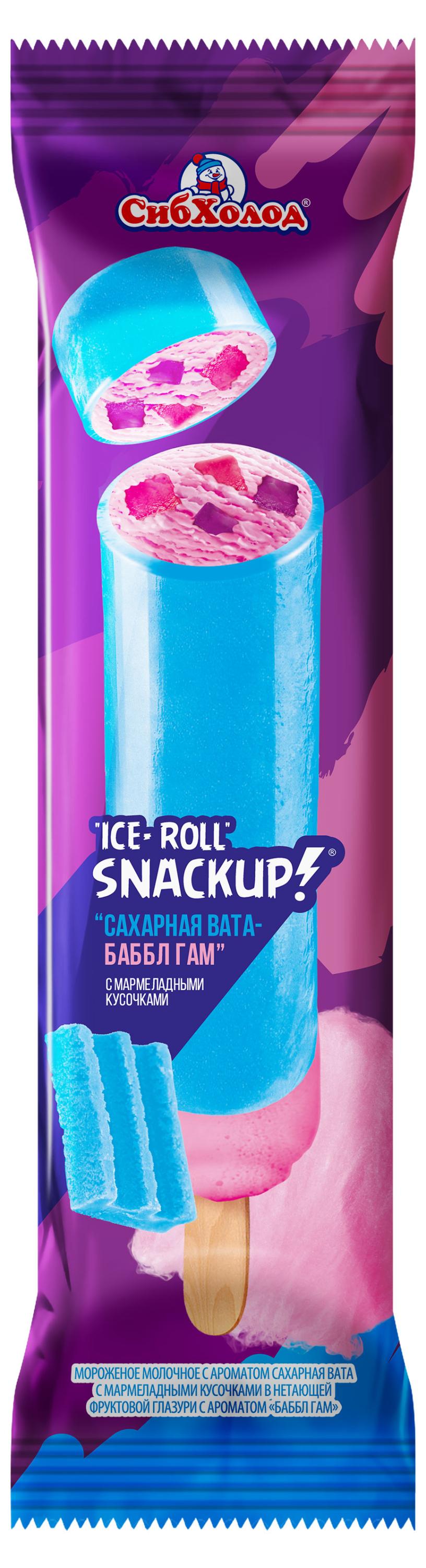 Купить Мороженое молочное Snackup Ice-Roll Сахарная вата с мармеладными  кусочками БЗМЖ, 55 г (87269) в интернет-магазине АШАН в Москве и России