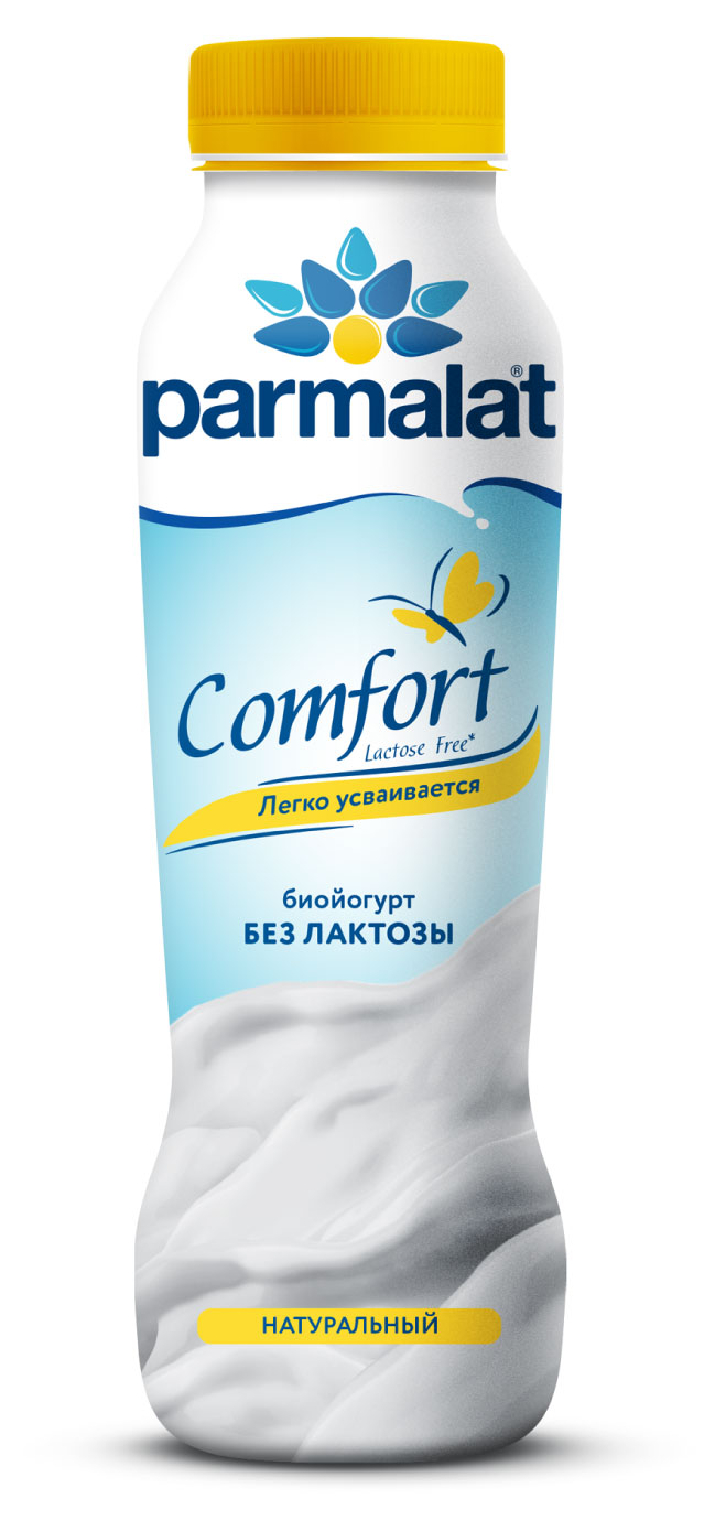 Биойогурт питьевой Parmalat Comfort безлактозный Натуральный 1,7% БЗМЖ, 290 г