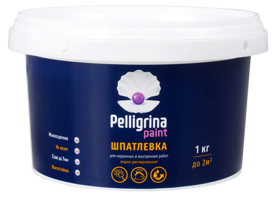 Pelligrina Paint | Шпатлевка Pelligrina Paint Универсальная акриловая, 1 кг