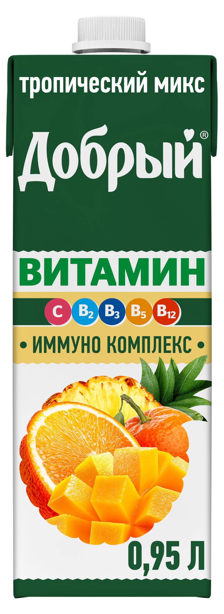 

Напиток сокосодержащий Добрый Тропический микс обогащенный витаминами, 950 мл