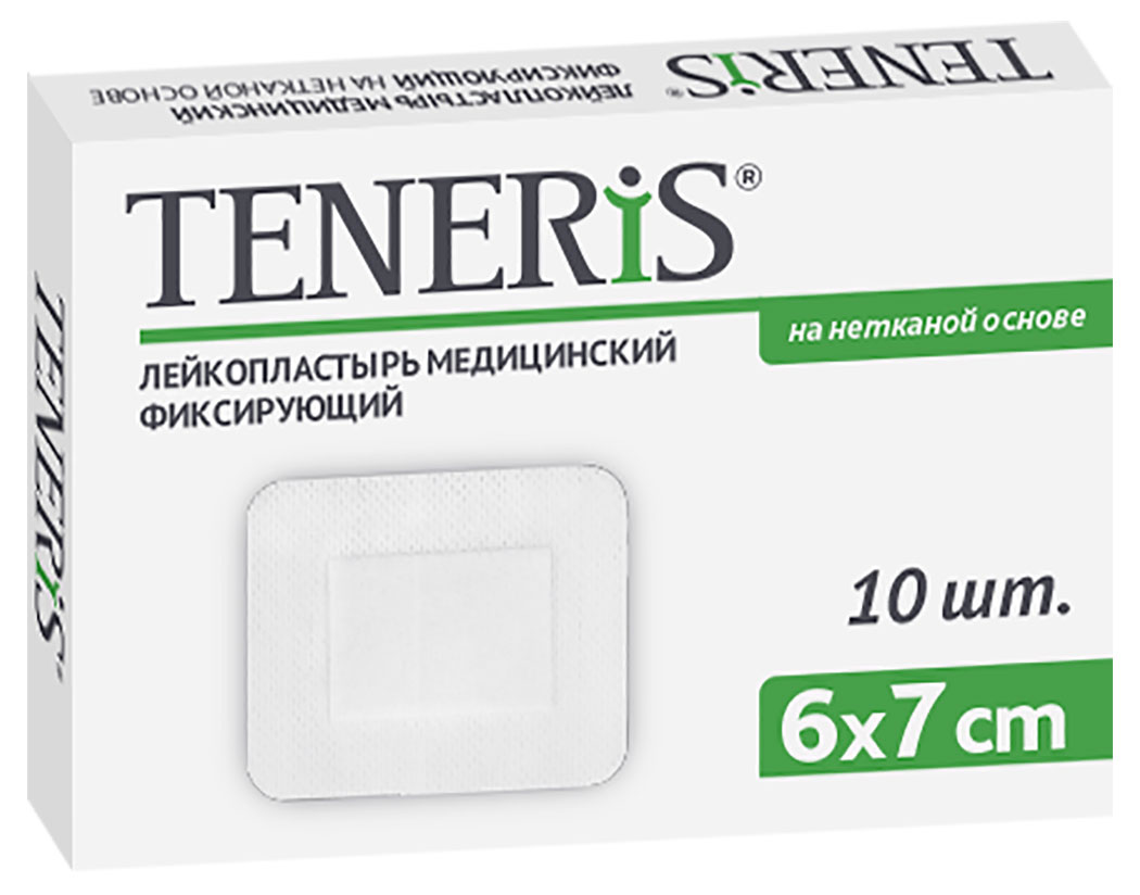 Пластырь Teneris фиксирующий 6х7 см., 10 шт