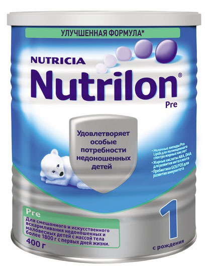 Смесь сухая молочная Nutrilon Пре 1 с рождения, 400 г