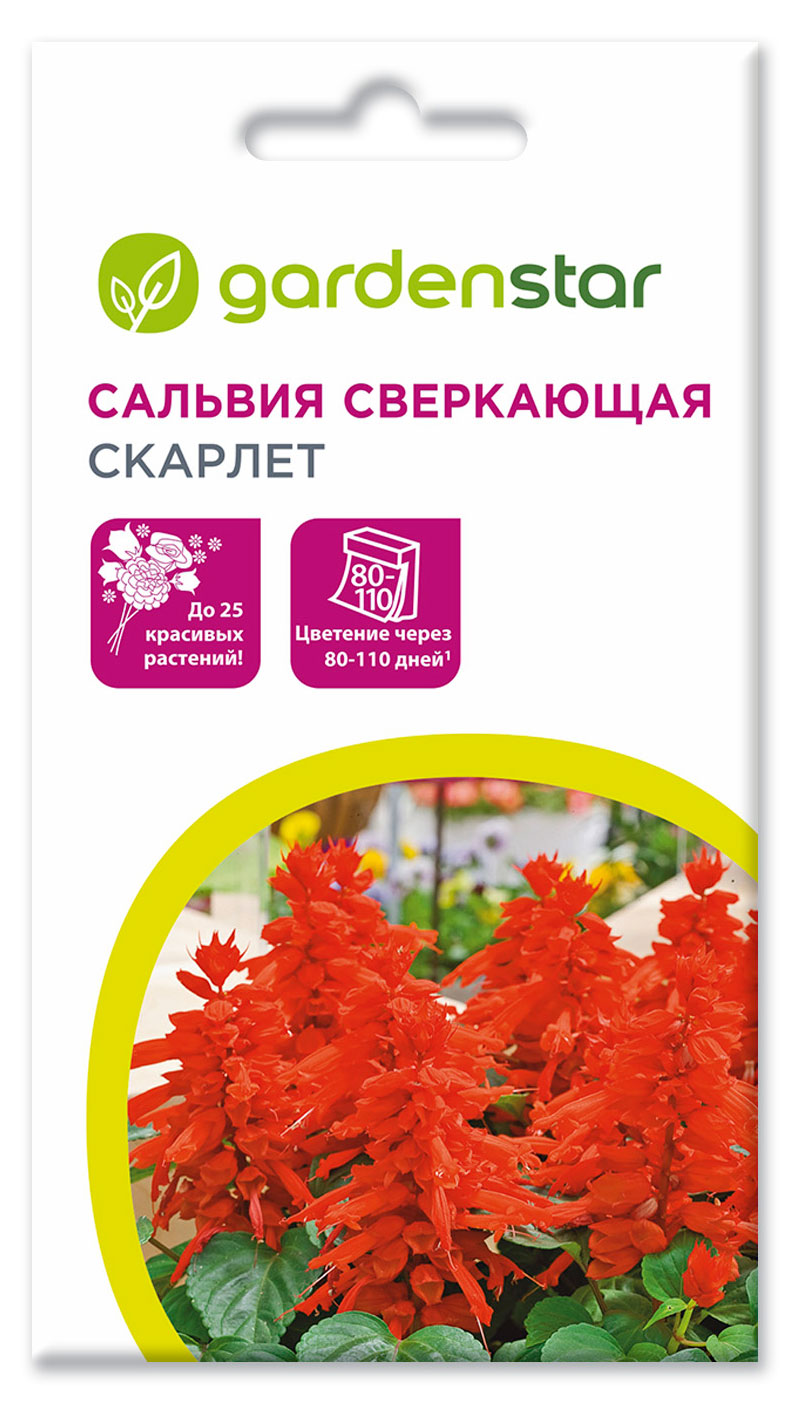 Семена Garden Star Сальвия Сверкающая Скарлет, 0,1 г