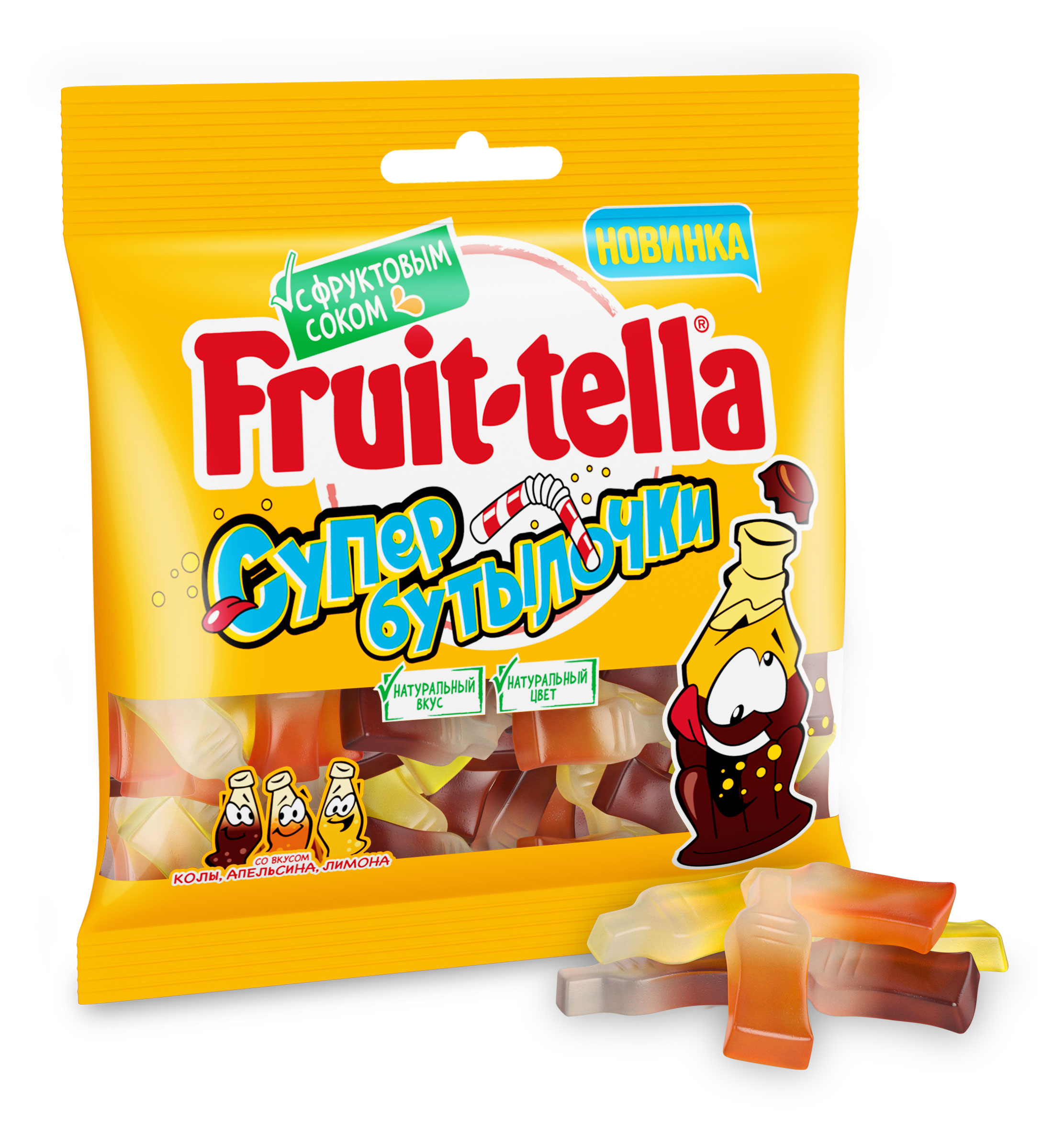 Мармелад жевательный Fruittella Супер Бутылочки, 100 г