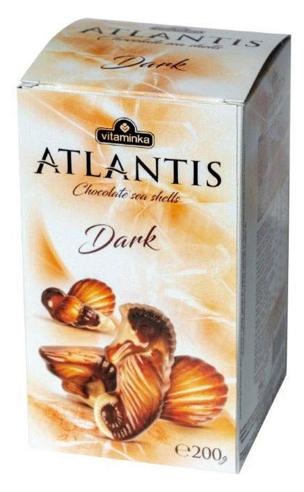 Конфеты VITAMINKA Atlantis Dark ракушки с ореховым кремом, 200 г