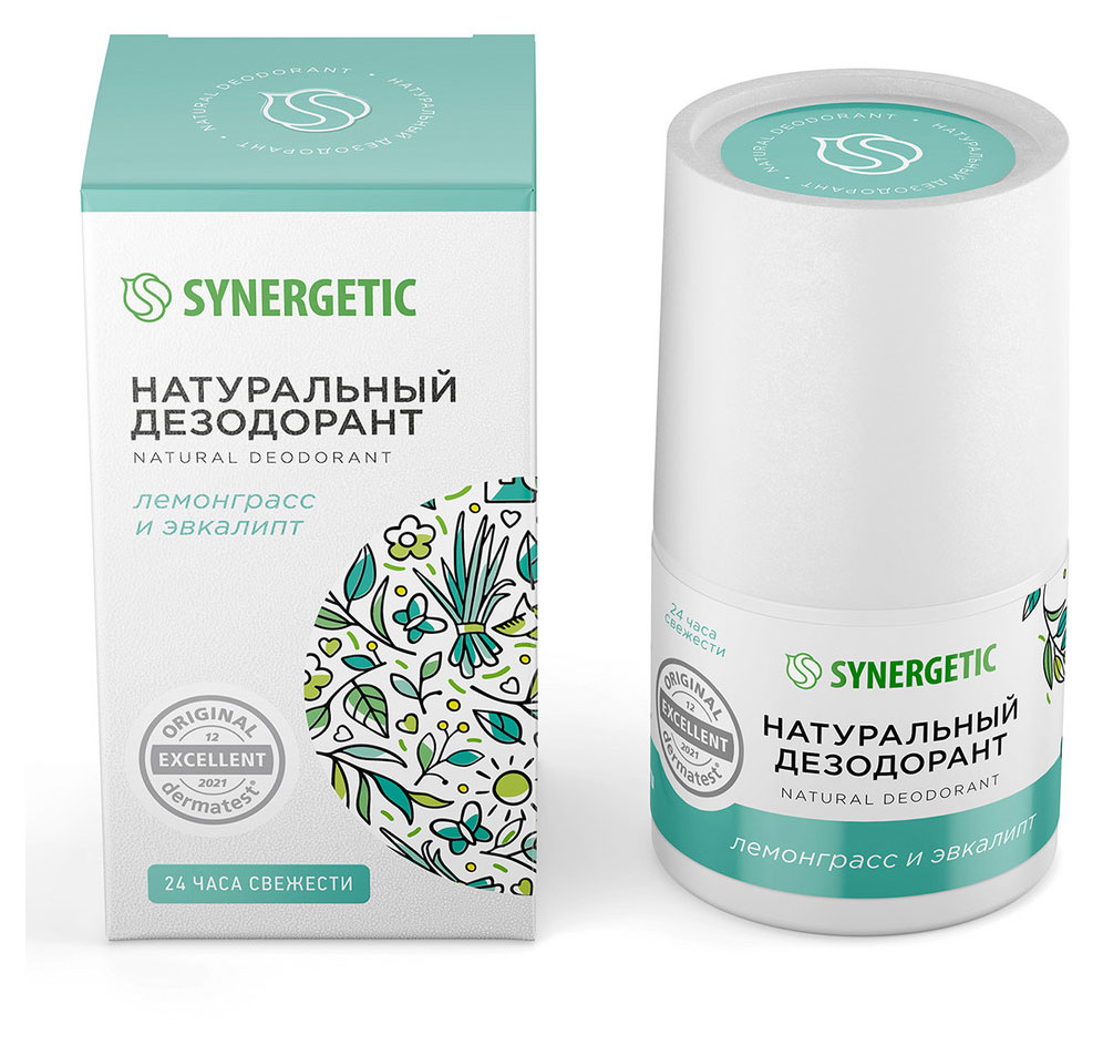 Дезодорант натуральный Synergetic лемонграсс-эвкалипт, 50 мл