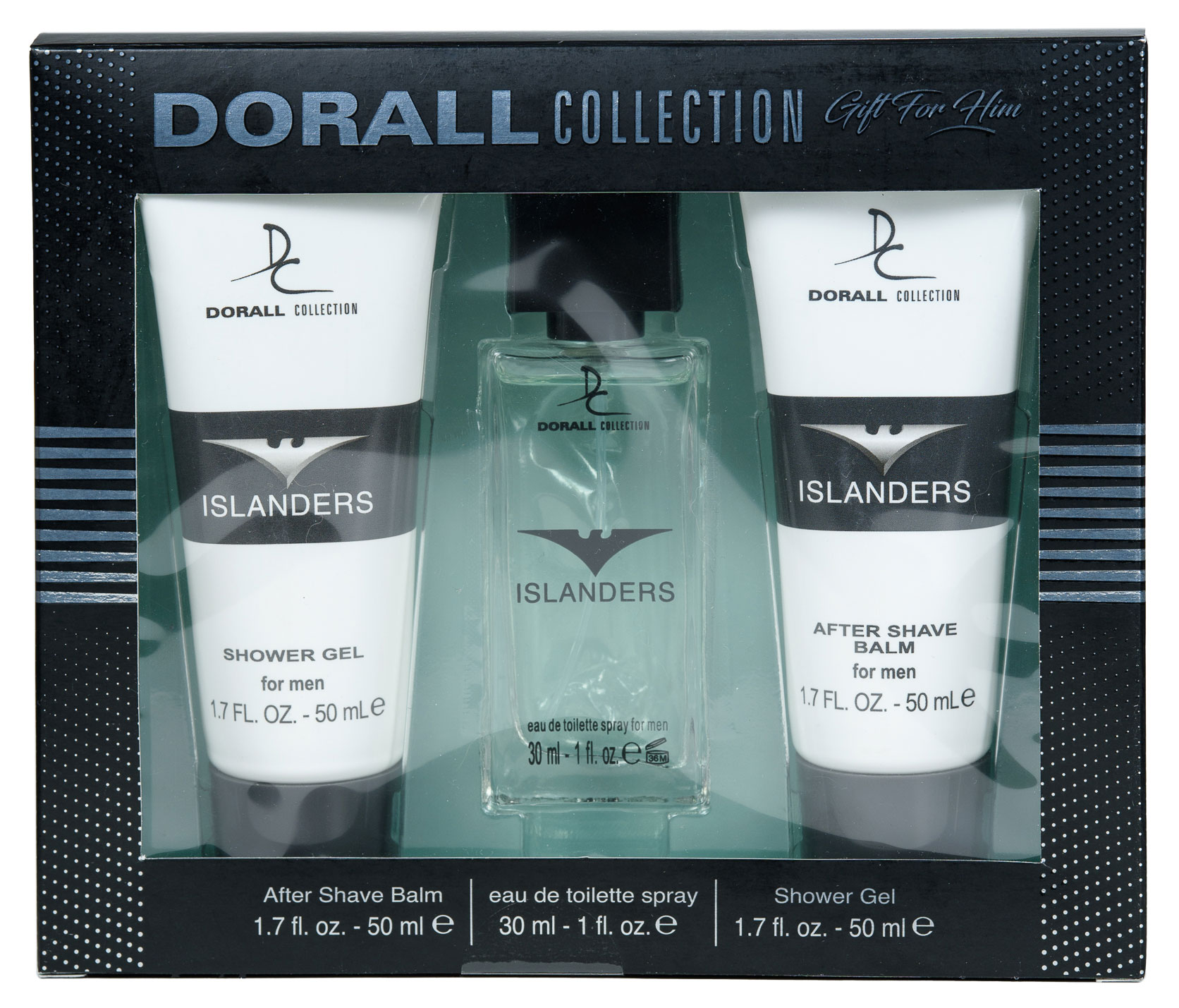 Dorall Collection | Подарочный набор для мужчин Dorall Collection Islandres, Туалетная вода 30 мл + Гель для душа 50 мл + Бальзам после бритья 50 мл