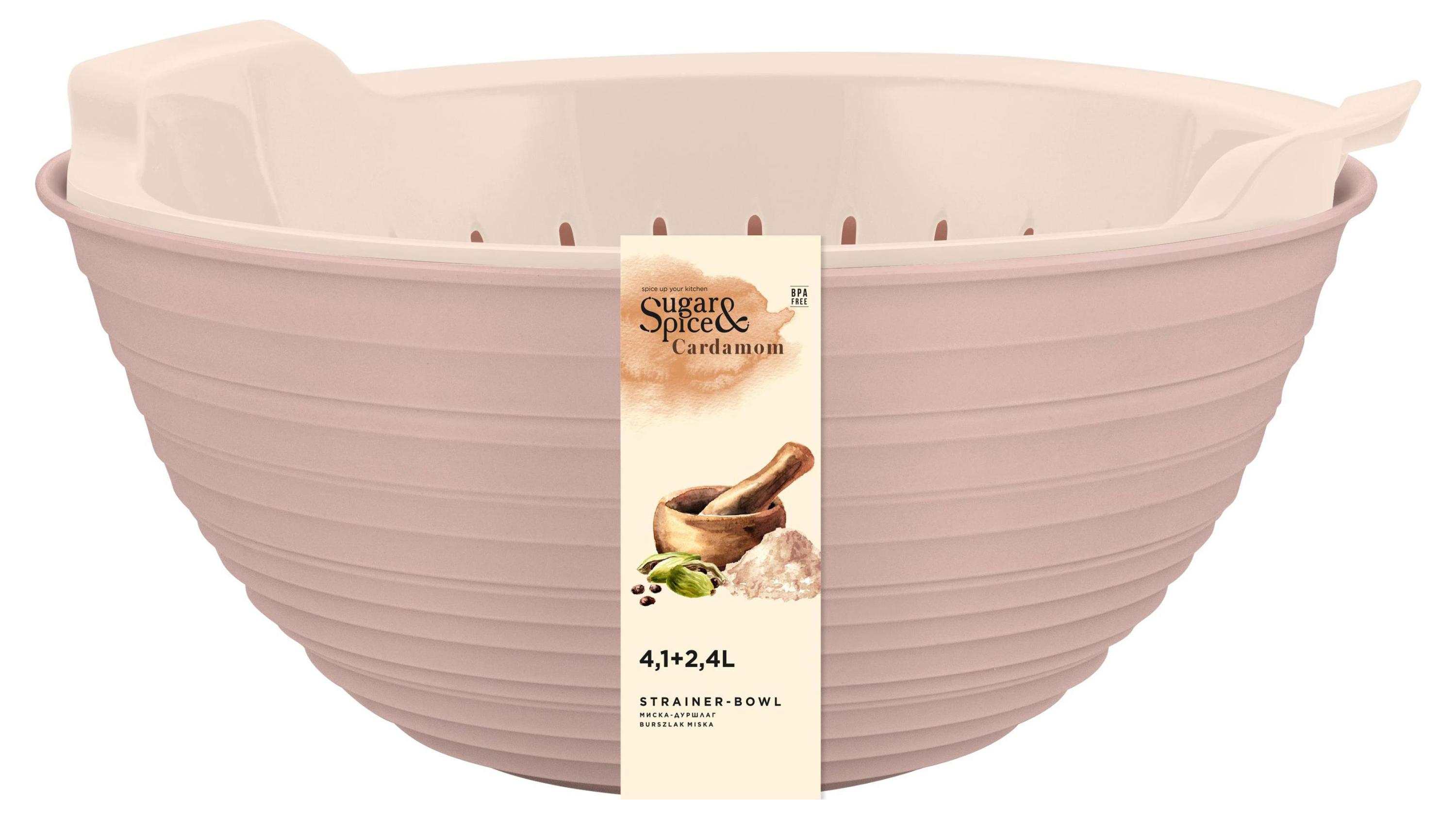 Миска-дуршлаг Sugar&Spice Cardamom латте,  4,1 + 2,4 л