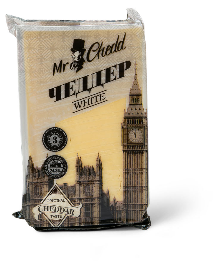 Сыр Чеддер 3 месяца выдержки Mr.Chedd White 50% БЗМЖ, 200 г