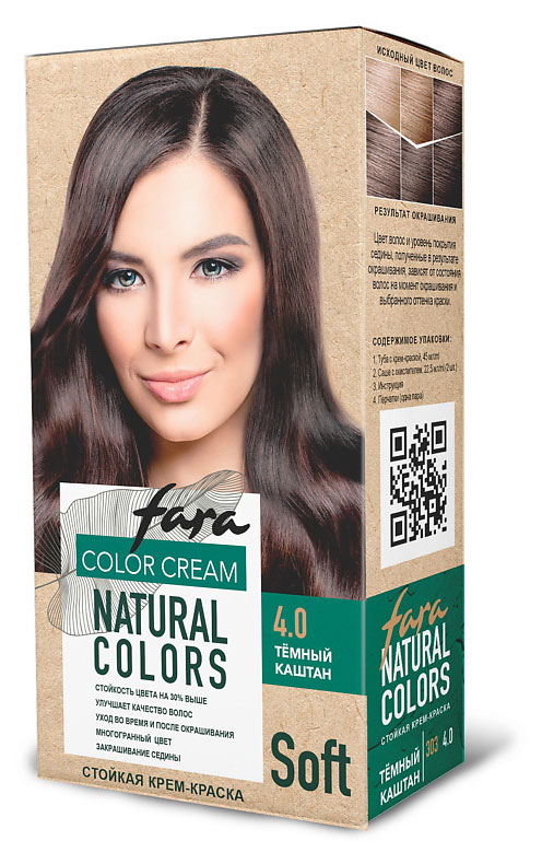 

Крем-краска для волос Fara Natural Colors Soft тон 303 Темный каштан 4.0