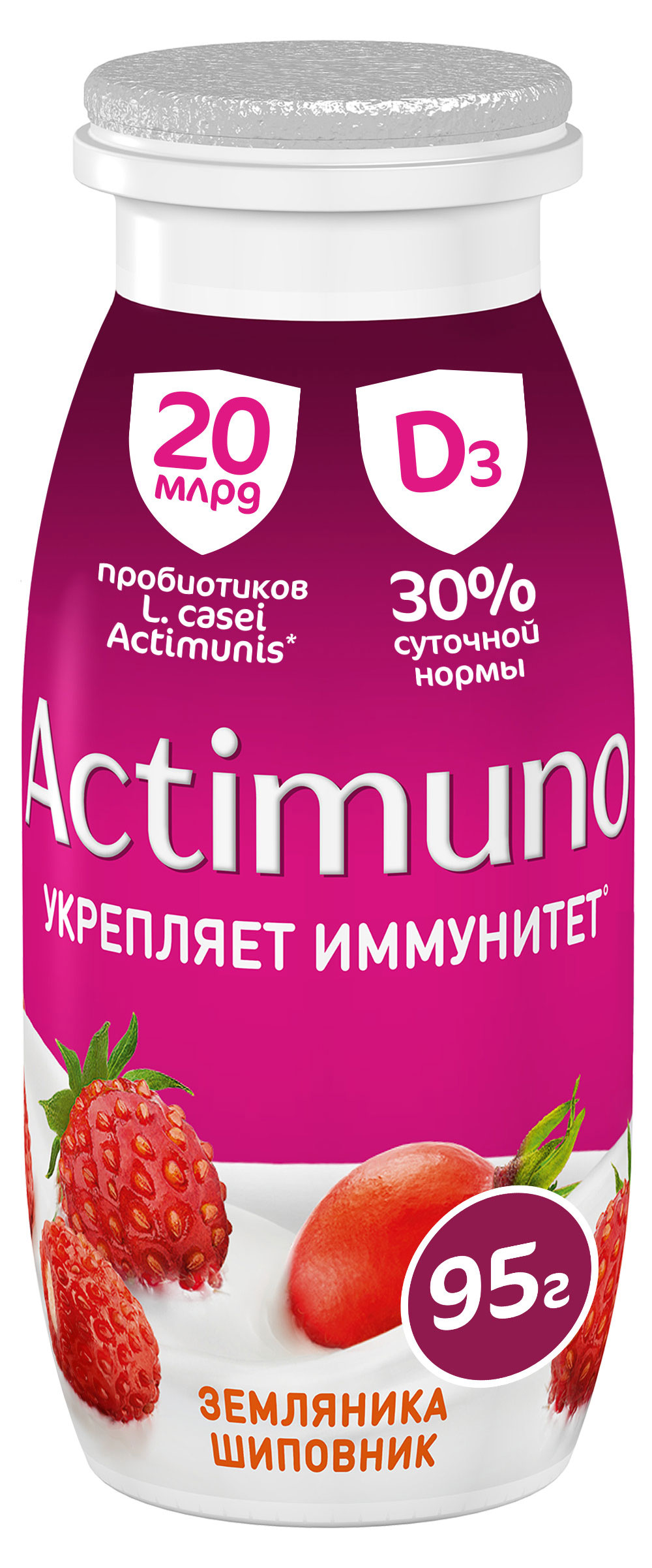 Продукт кисломолочный Actimuno Земляника Шиповник 1,5%, 95 г