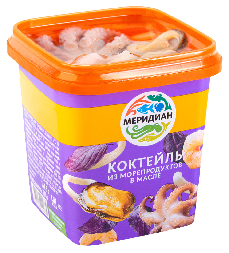 Коктейль из морепродуктов «Меридиан» в масле, 270 г