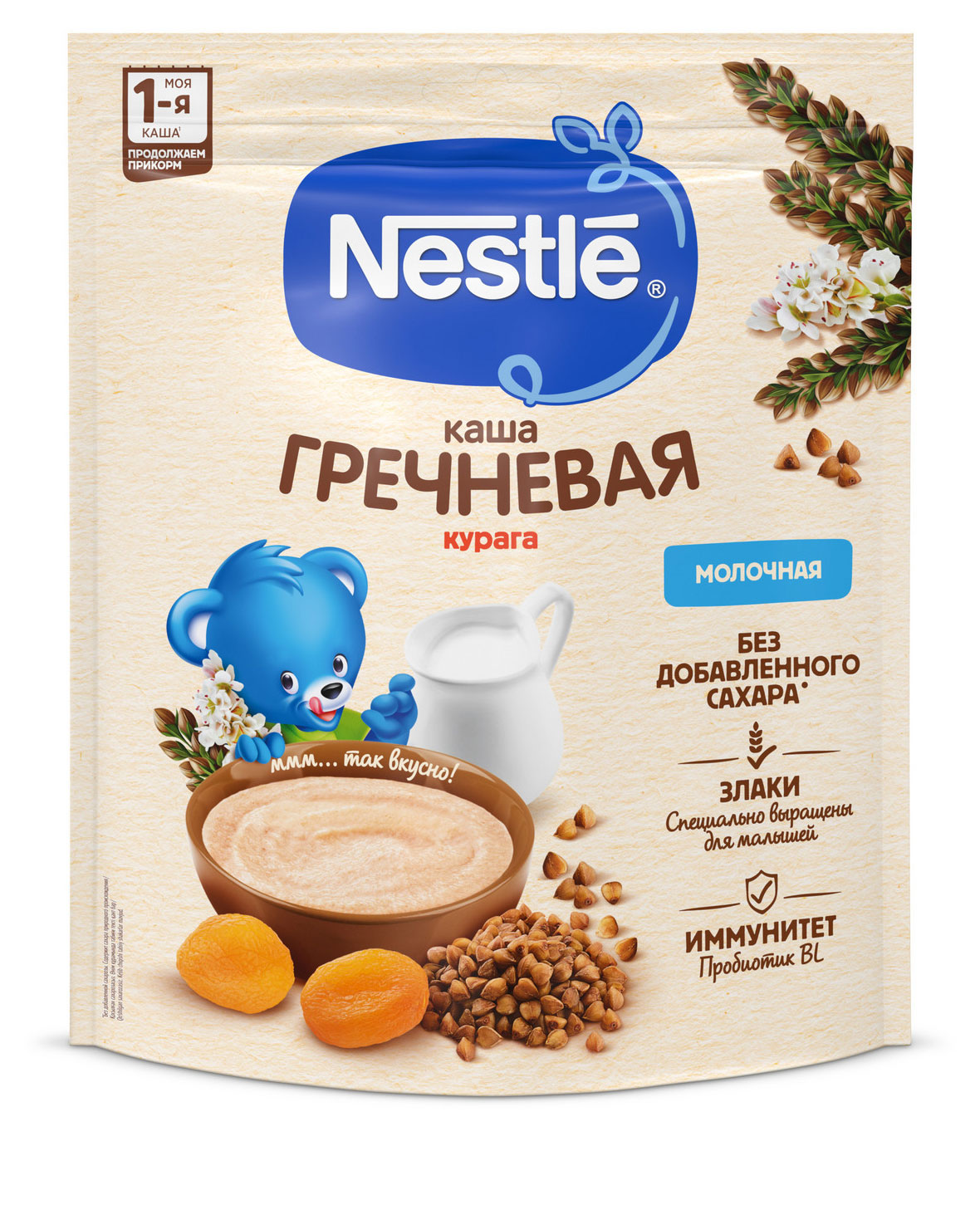 Каша молочная Nestle гречневая с курагой с 5 мес., 200 г