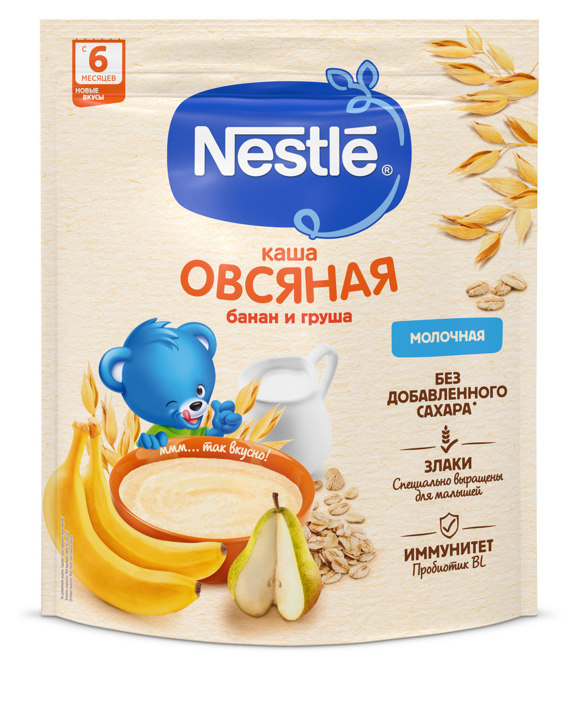 Каша молочная Nestle овсяная с грушей и бананом с 6 мес., 200 г