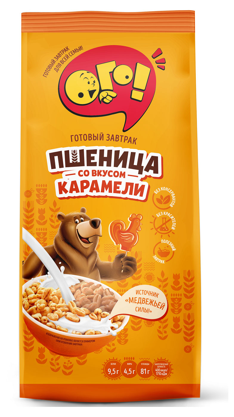 ОГО! | Сухой завтрак «ОГО!» пшеница со вкусом карамели, 150 г