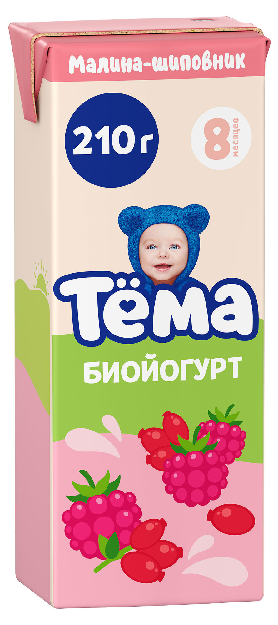 Тёма | Биойогурт питьевой детский «Тёма» шиповник малина 2,8% БЗМЖ, 200 г