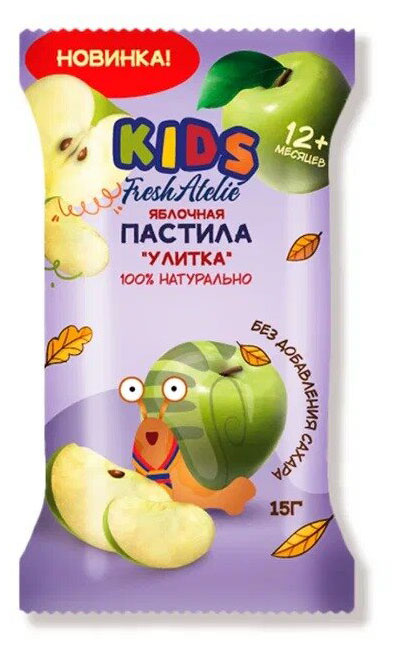 Fresh Atelie | Пастила для детей раннего возраста Fresh Atelie KIDS Яблочная Улитка, 15 г