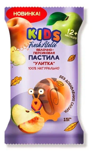 Пастила для детей раннего возраста Fresh Atelie KIDS Яблочно-Персиковая Улитка, 15 г