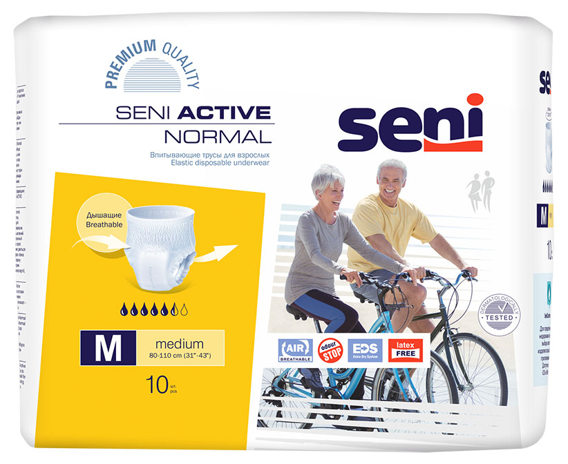 Seni | Трусы урологические для взрослых Seni Active Normal размер M 80-110 см, 10 шт