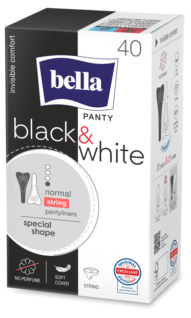 Прокладки ежедневные Bella Panty slim black and white, 40 шт