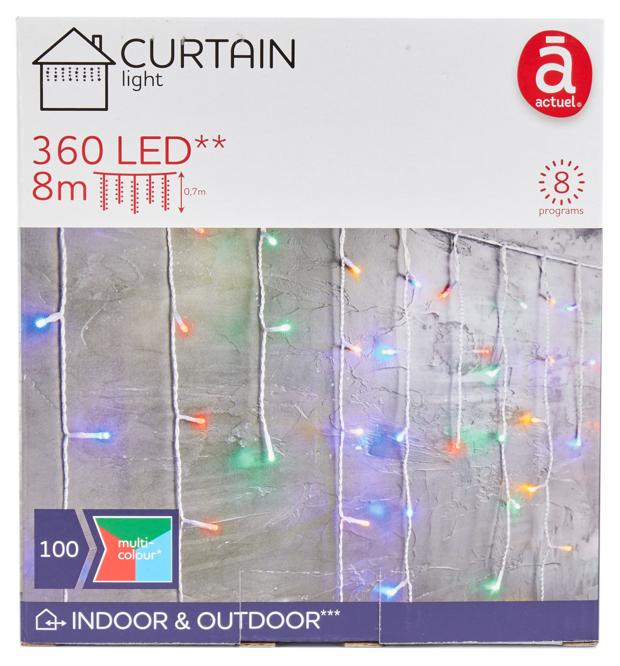 Гирлянда светодиодная Бахрома Actuel 360 LED, 8х0,7 м