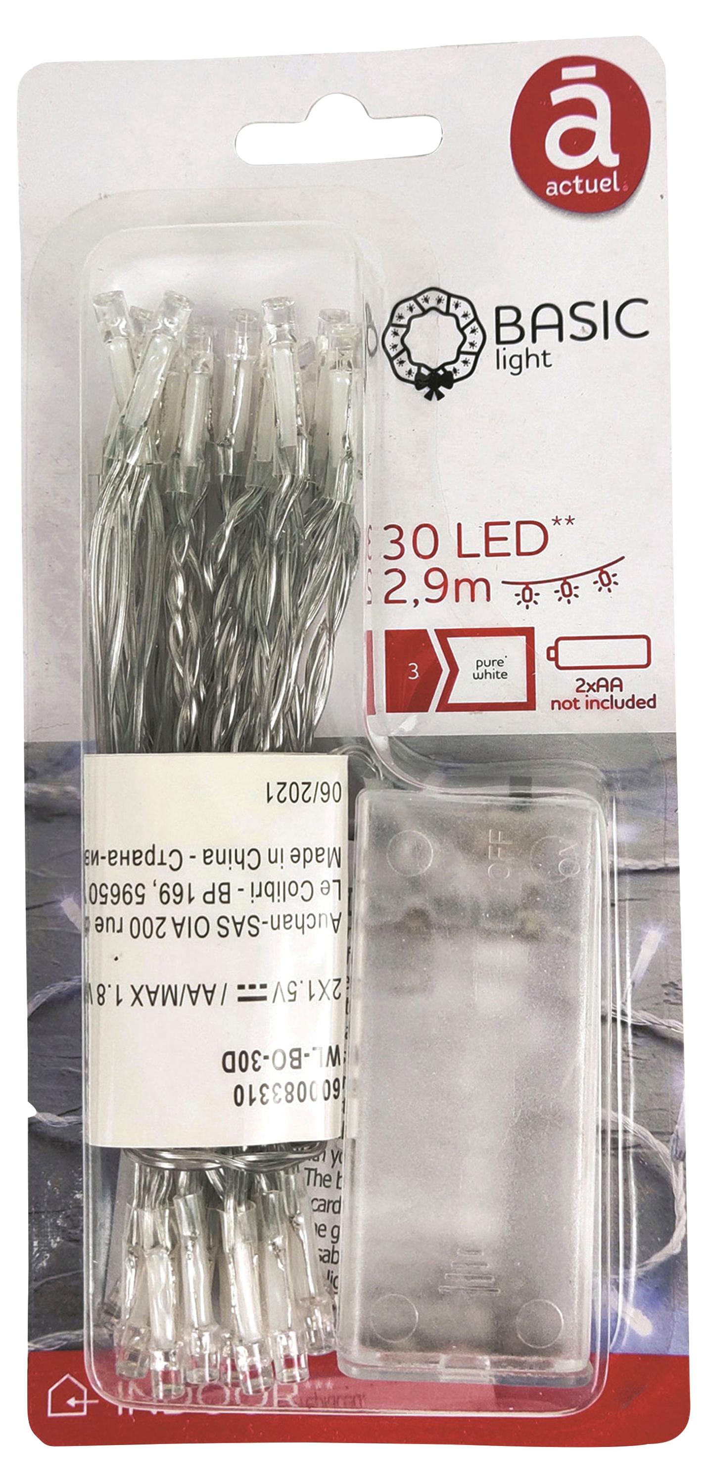 

Электрогирлянда Actuel на батарейках 30 LED, 2,9 м