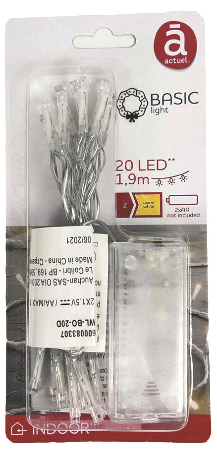 

Электрогирлянда Actuel на батарейках 20 LED, 1,9 м