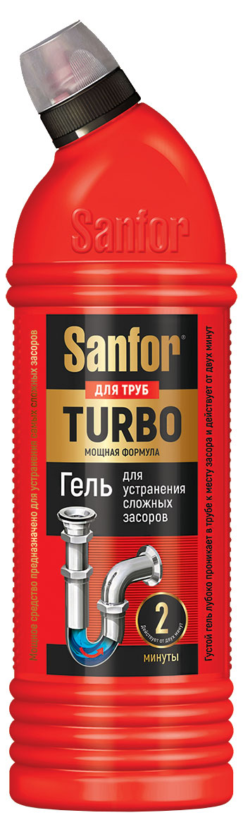 Средство для очистки канализационных труб Sanfor Turbo, 750 г