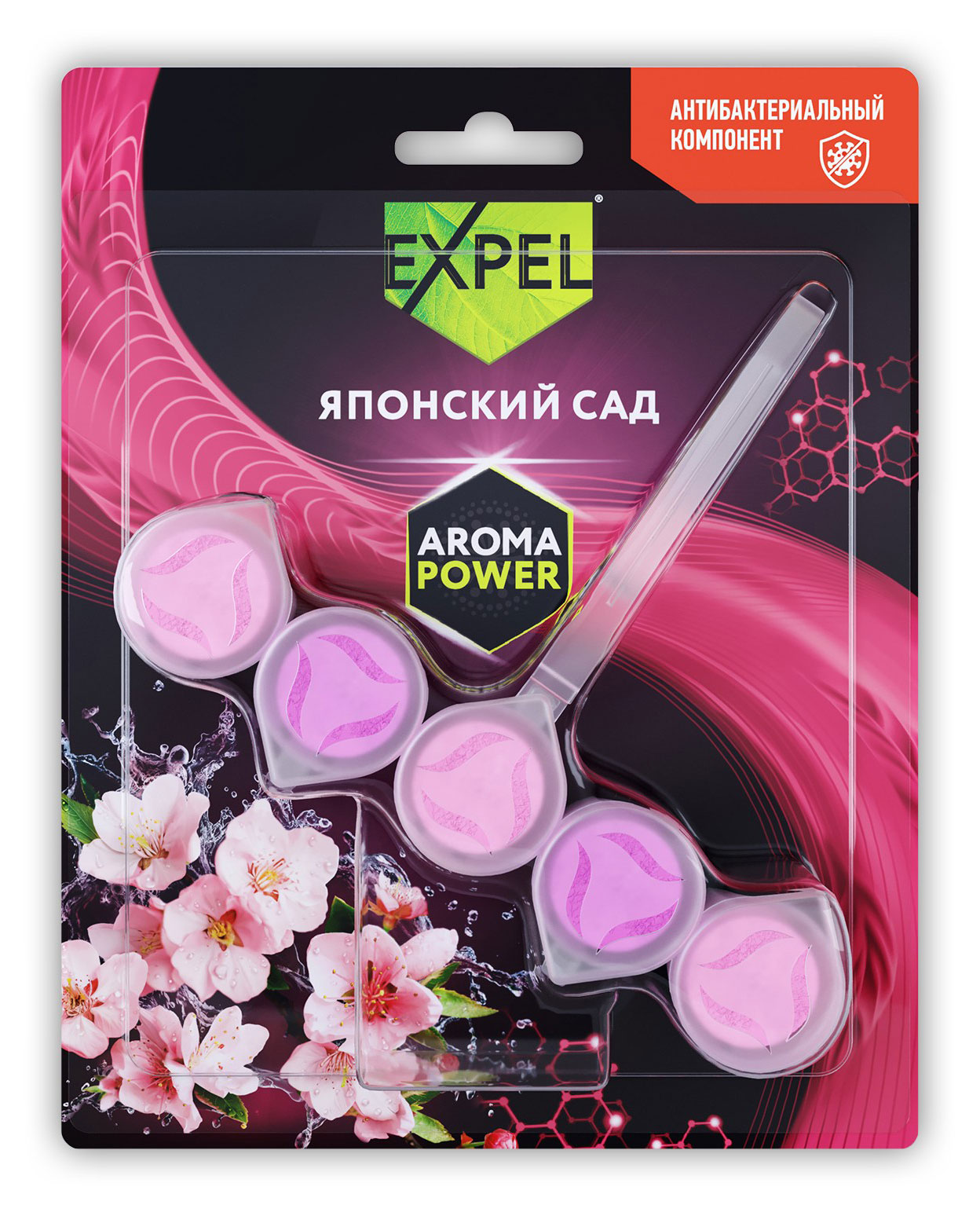 Подвесной блок для унитаза Expel AromaPower Японский сад, 50 г