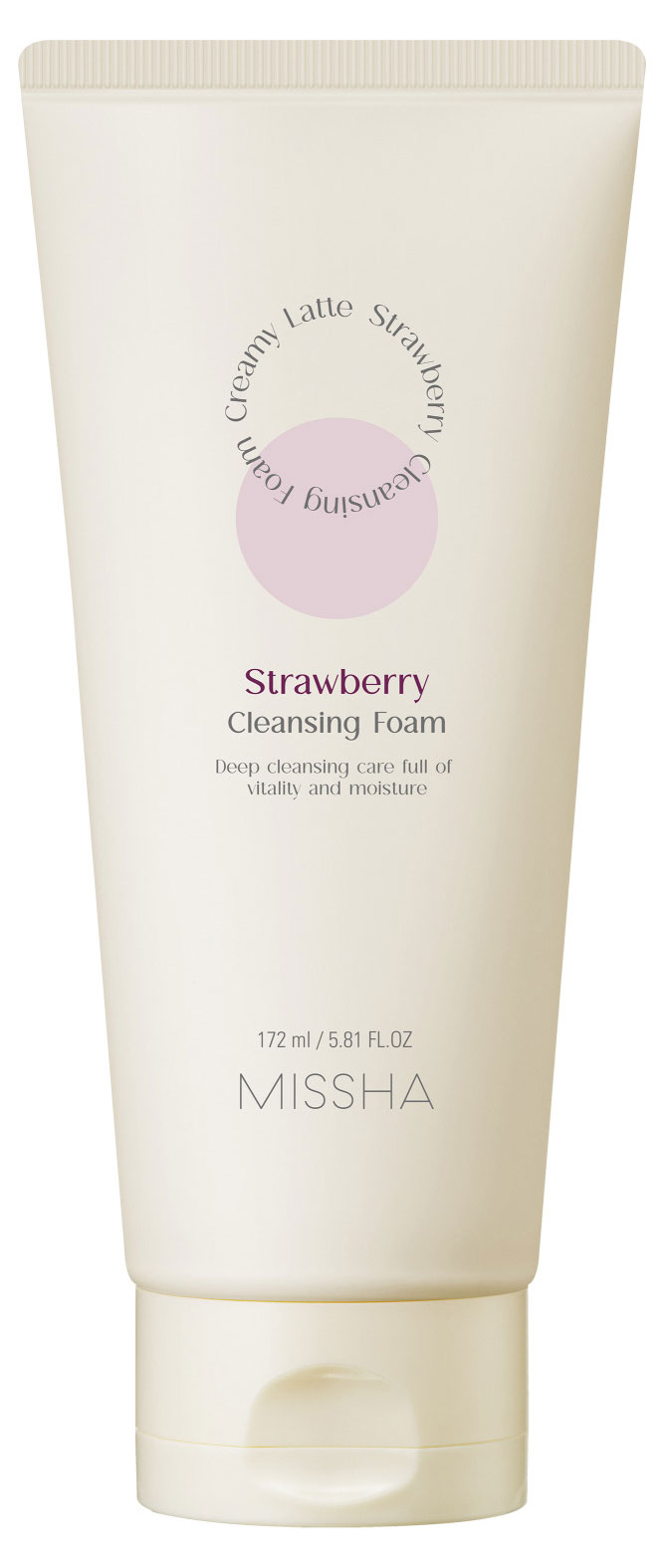 Пенка для умывания MISSHA creamy latte с экстрактом клубники, 172 мл