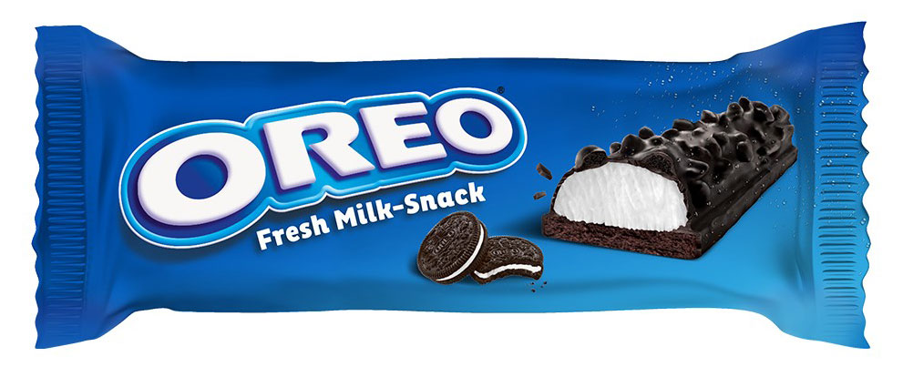 Пирожное бисквитное OREO Fresh Milk-Snack с молочной начинкой и кусочками печенья глазированное, 27 г