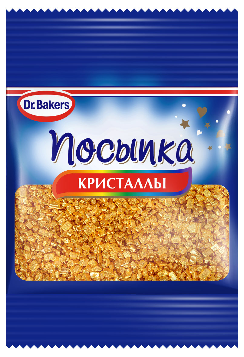 Посыпка Dr.Bakers Кристаллы золото, 10 г