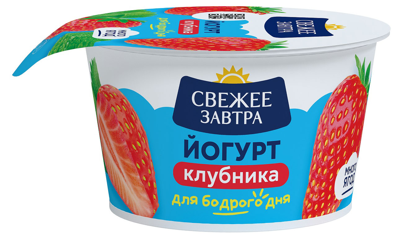 Йогурт «Свежее Завтра» клубника 2,9%, 120 г