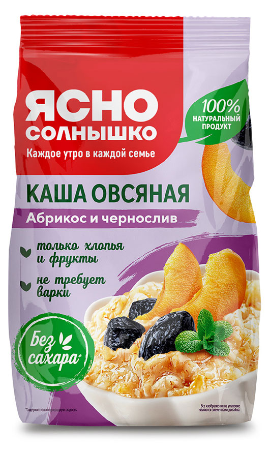 Каша овсяная «Ясно солнышко» с абрикосом и черносливом, 300 г